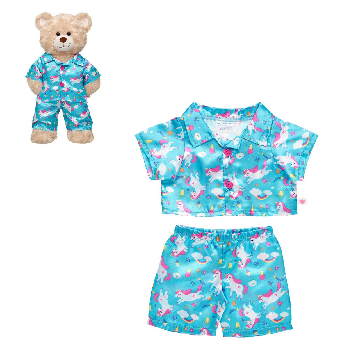 Pijama Celeste Unicornios Build-A-Bear